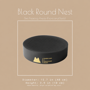 Black Round Nest cat scratcher: diameter 15.7 in (40 cm), height 3.9 in (10 cm)