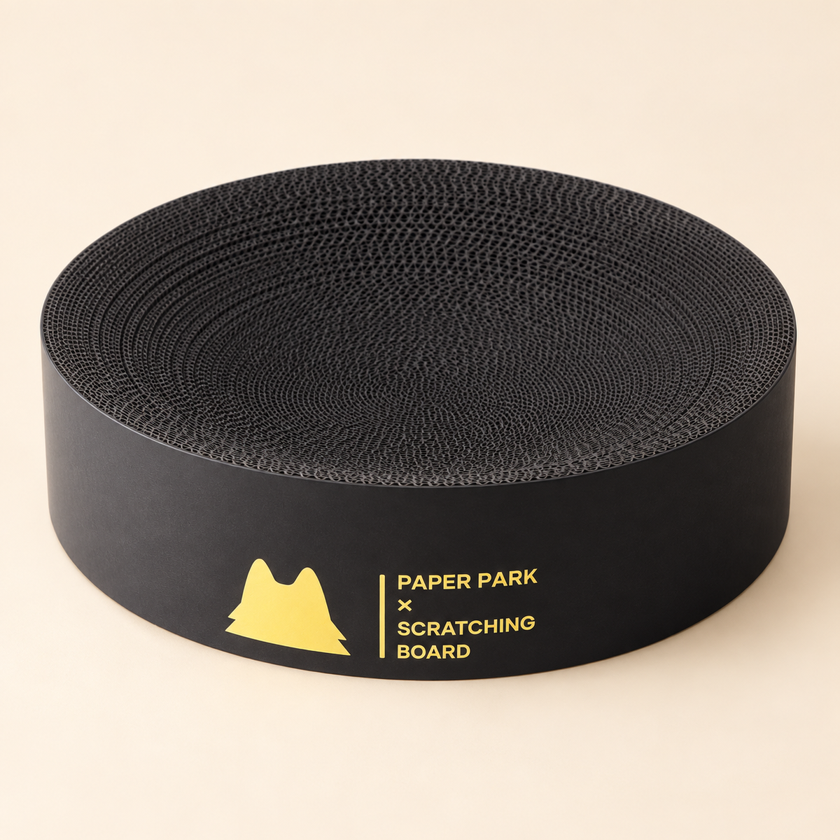 Black Paper Park scratcher showing its corrugated paper surface